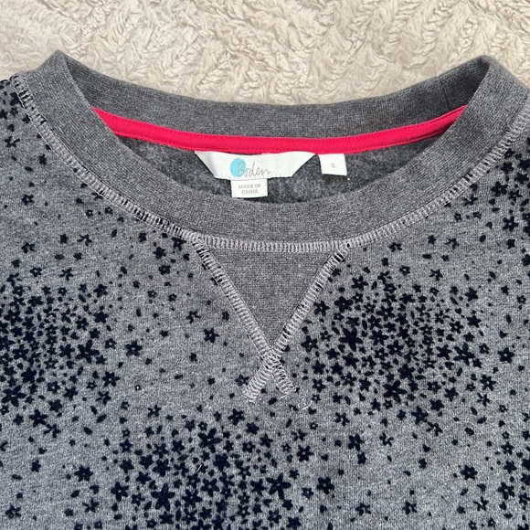 Boden Star Velvet Gray Sweatshirt Arabella Crew Neck, Size Small, EUC - Picture 5 of 16